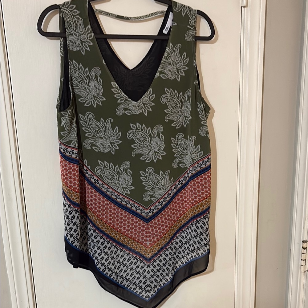 DR2 Asymmetrical‎ Green Sleeveless Tank Top- Large